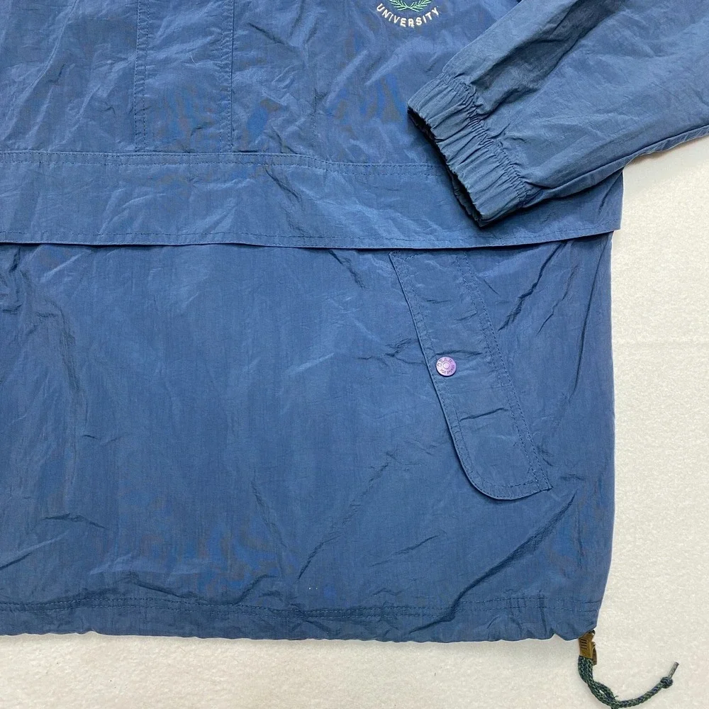 Bradley University Jacket Mens Large Blue Anorak Nylon Pullover Windbreaker